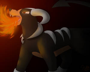 I drew Houndoom, my sister is very happy now