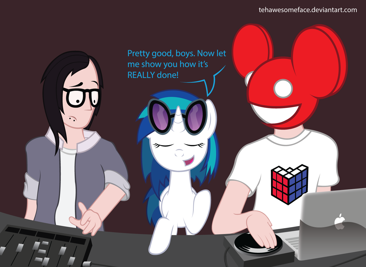 Vinyl Scratch, Skrillex, Deadmau5