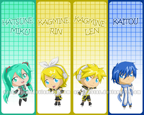 Chibi Vocaloid bookmarks by AznCeestar on DeviantArt