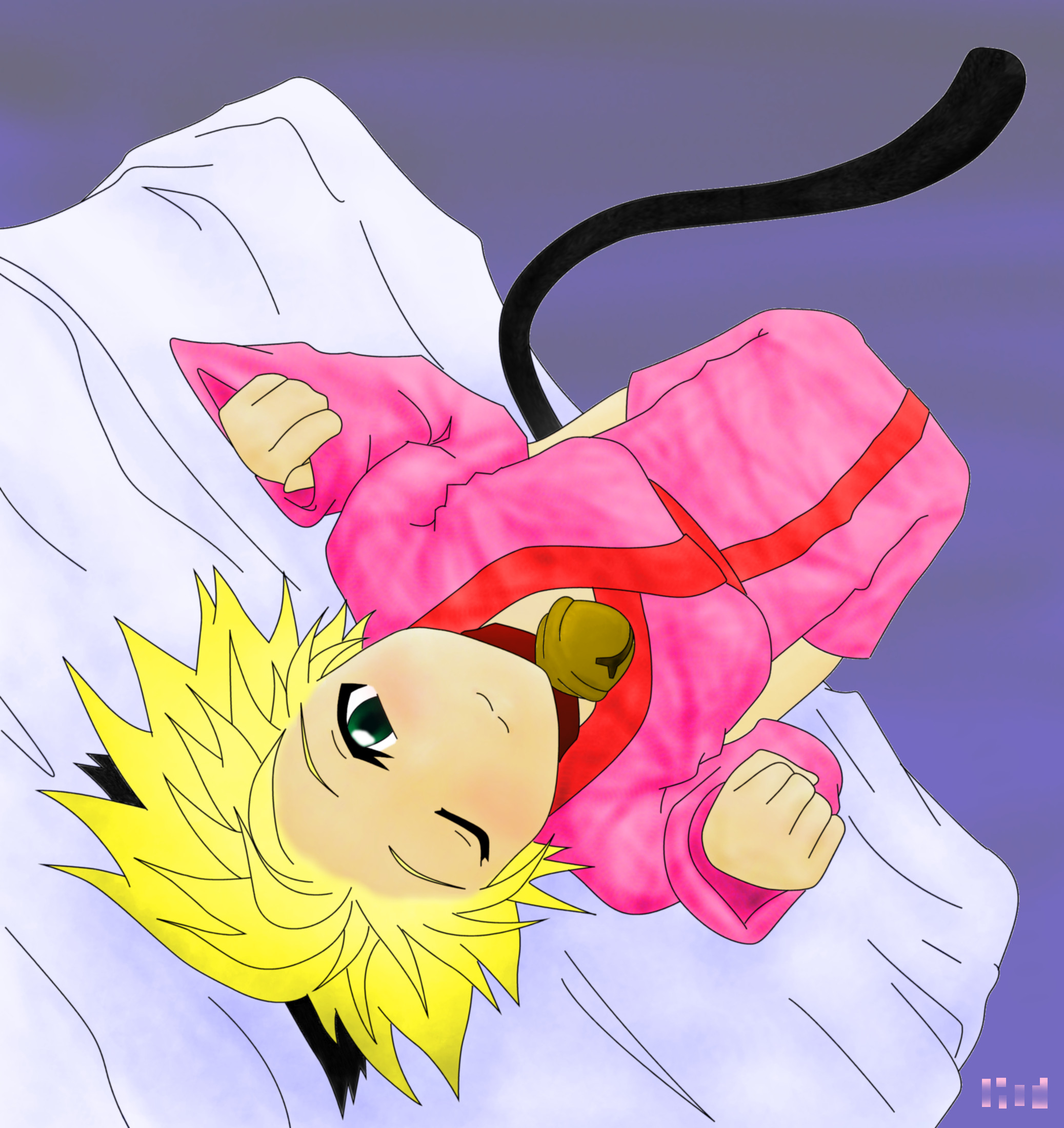 laying neko :colored: