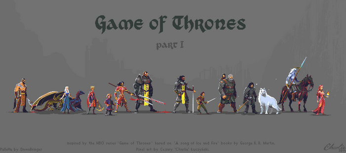 Pixel art Game of Thrones Character set - part I