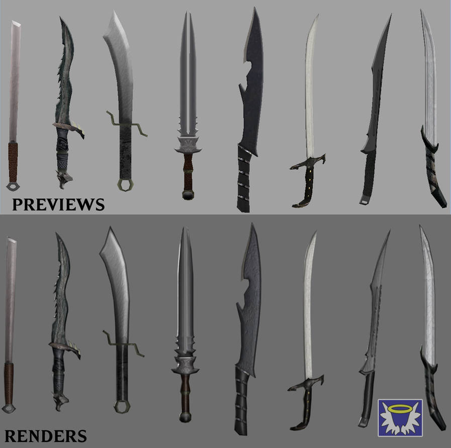 Poly Weapons 1 by BlueSerenity on DeviantArt
