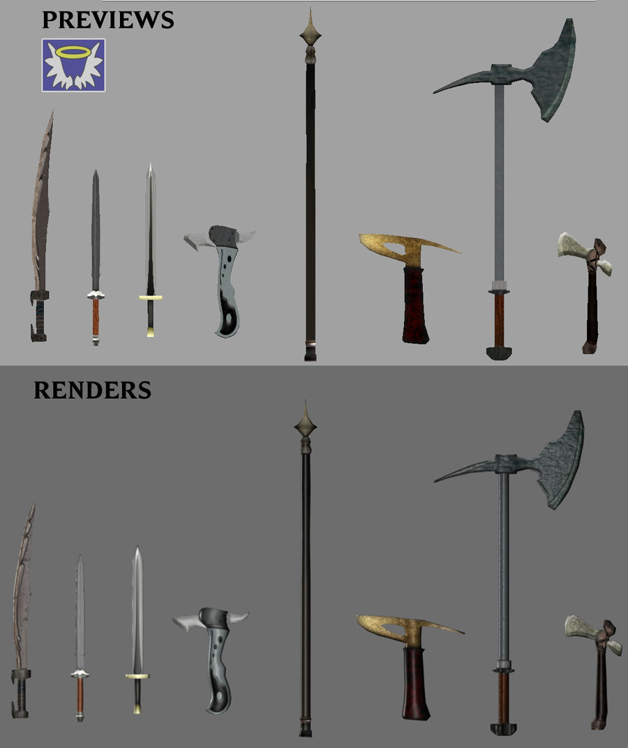 Poly Weapons 2 by BlueSerenity on DeviantArt