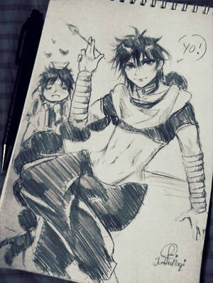 Judar and Hakuryuu - Magi doodle by YumikoNagi