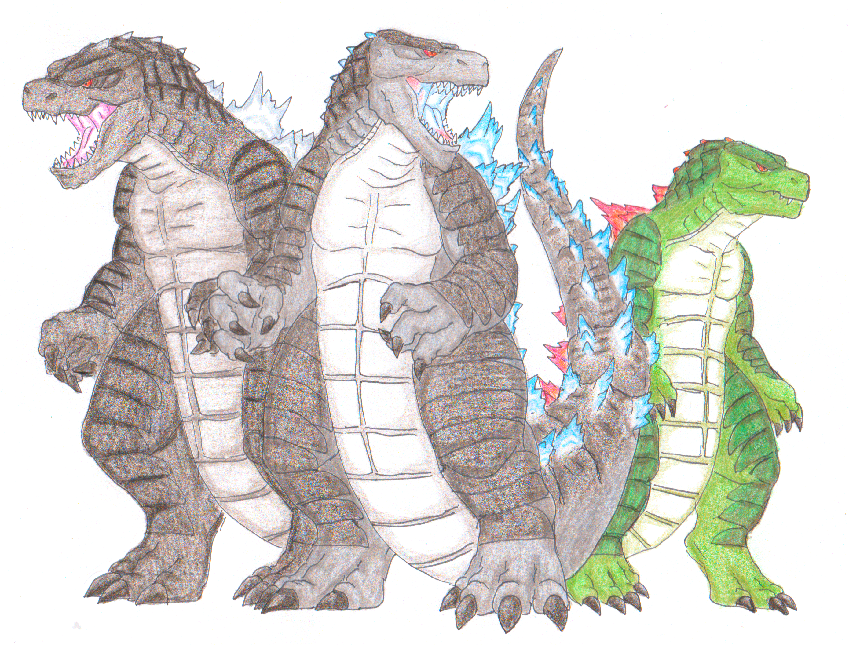 Gojiran Colour Mutations Pt. 2 by KaijuKrew on DeviantArt