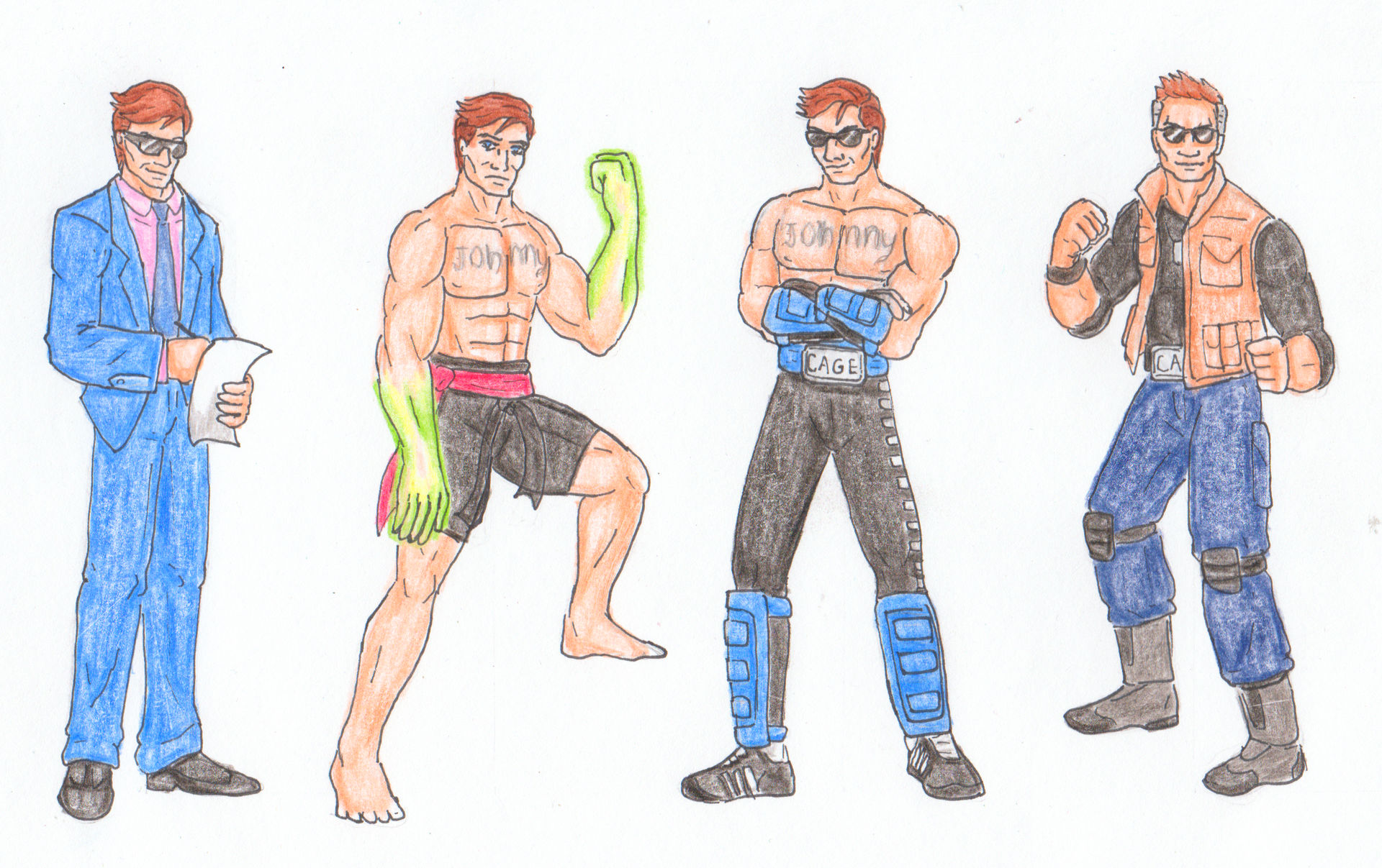 Mortal Kombat Alternate Costumes! Johnny Cage, Kano, Sonya
