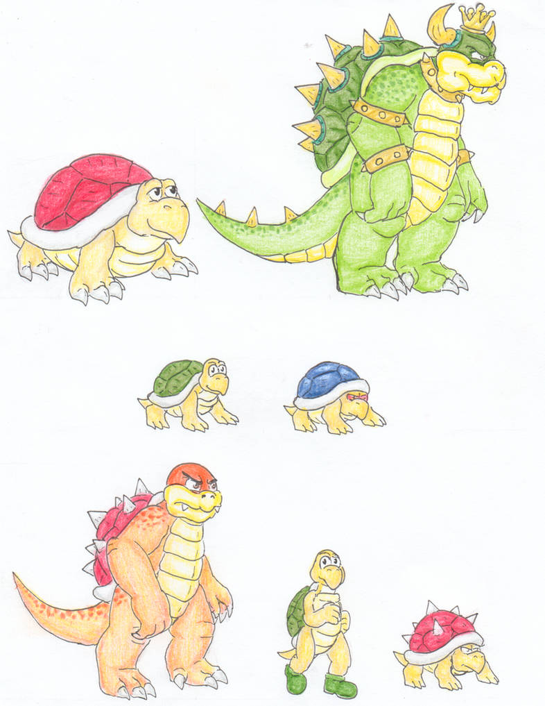 Koopa Variants Super Mario AU- Koopa Evolution by GavinoElDiabloGuapo on DeviantArt
