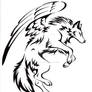 Courage Winged Wolf Tattoo