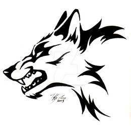 Snarling Wolf Head Tattoo