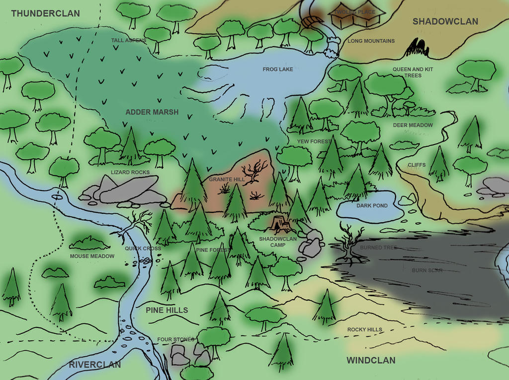 ShadowClan Map Concept by CaptainMorwen on DeviantArt