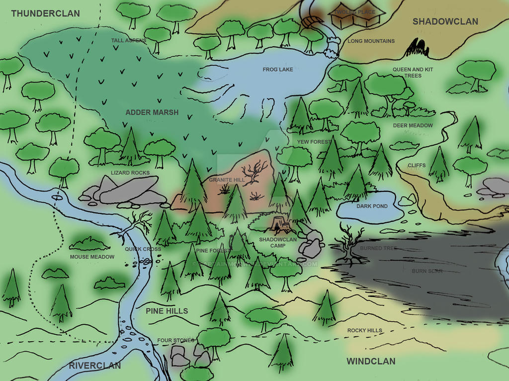 Shadowclan Tree ShadowClan Map Concept by CaptainMorwen on DeviantArt