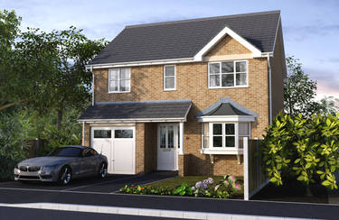 Residential Exterior Rendering of Detached House