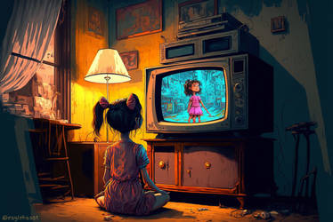 girl and TV