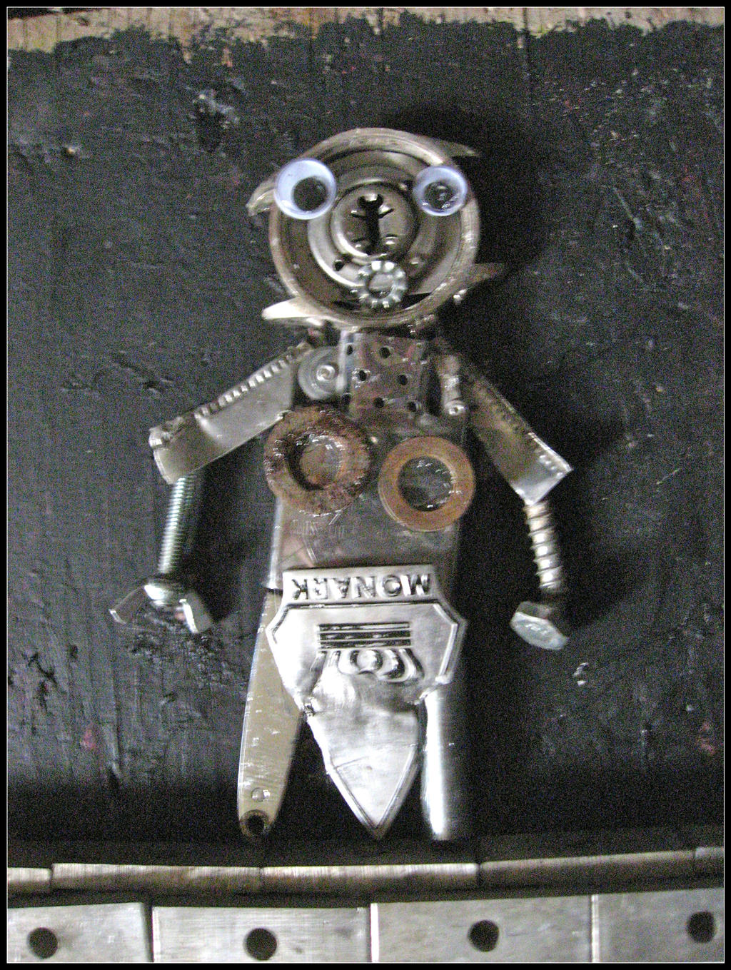 Trash Robot Maid made out of junk metal