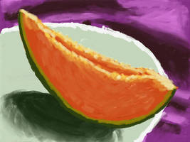 Cantaloupe on Purple