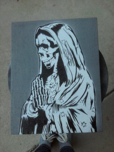 La Santa Muerte Stencil Canvas