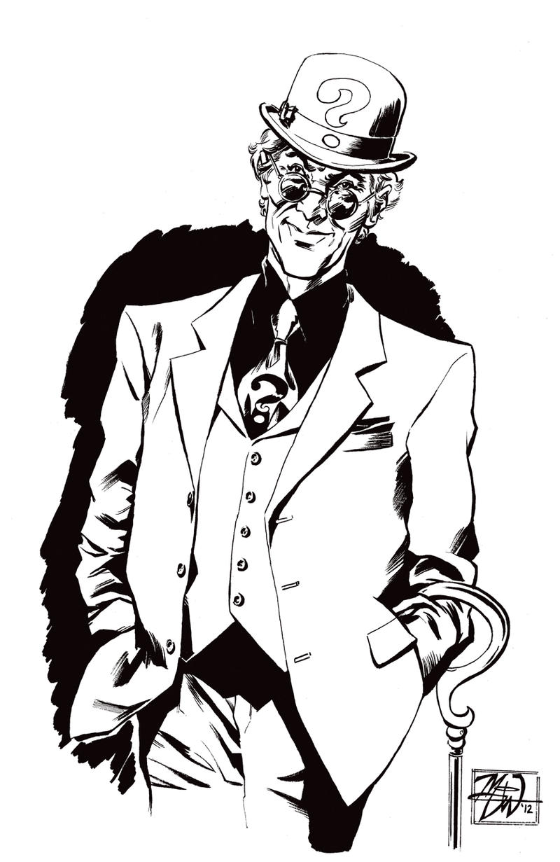 Ink sketch of The Riddler by RougeDK on DeviantArt