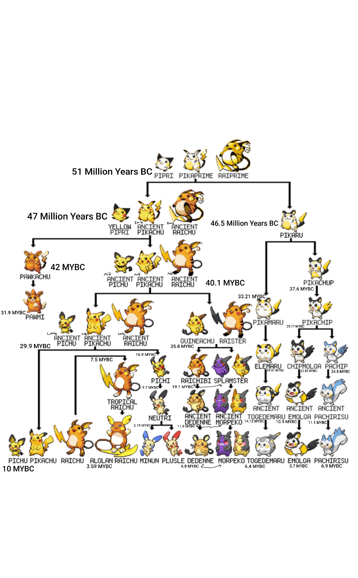 Pikachu evolution chart