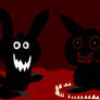 Scary rabbit and cat