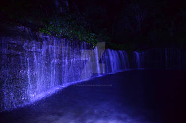 Karuizawa Shinraito Falls blue illumination