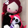 Agata gothic cloth doll with ballerina skeleton