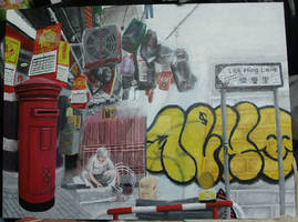 Acrylic Painting - Sheung Wan, Hong Kong