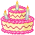 Strawberry Cream Cake with candles 50x50 icon