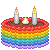 Rainbow Cream Cake with candles 50x50 icon