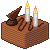 Dark Chocolate Cake Type 1 with candles 50x50 icon