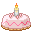 Strawberry Marshmallow Cake with candle 32x32 icon