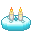 Gradient Cake with candles 32x32 icon