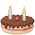 Chocolate Cream Cake with candles 50x50 icon