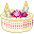 White Cream Fruit Cake with candles 32x32 icon