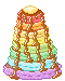 Rainbow Pancakes Tower with Butter and Syrup