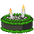 Green Cream Black Cake with candles 50x50 icon