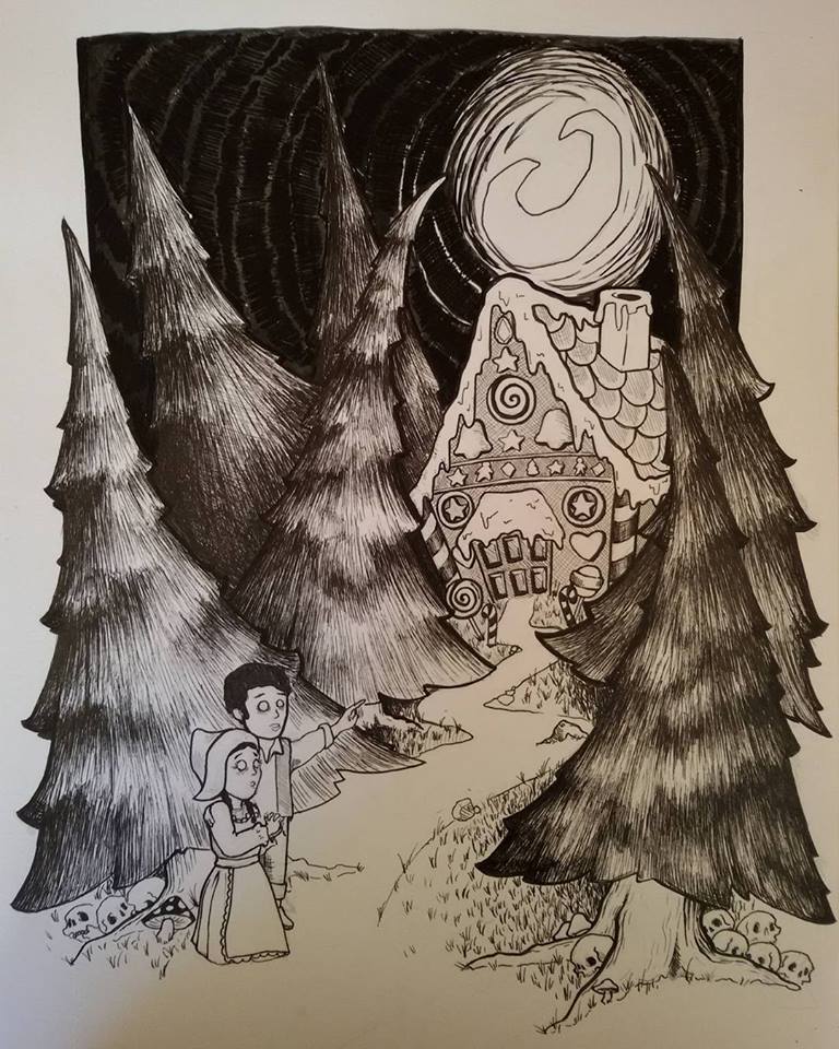 Hansel and Gretel Psychedelic Illustration