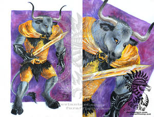 CM: Painting of Morucha the Minotaur Knight by Drerika CM: Painting of Morucha the Minotaur Knight by Drerika