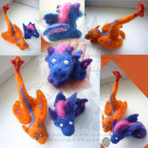 Needle felted little dragons by Drerika Needle felted little dragons by Drerika