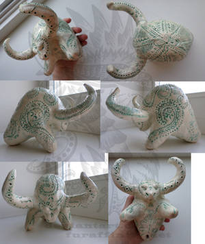 Ceramic clay aurochs whistle by Drerika Ceramic clay aurochs whistle by Drerika