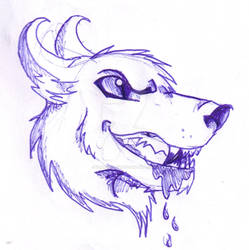 Weird evil wolf tattoo design