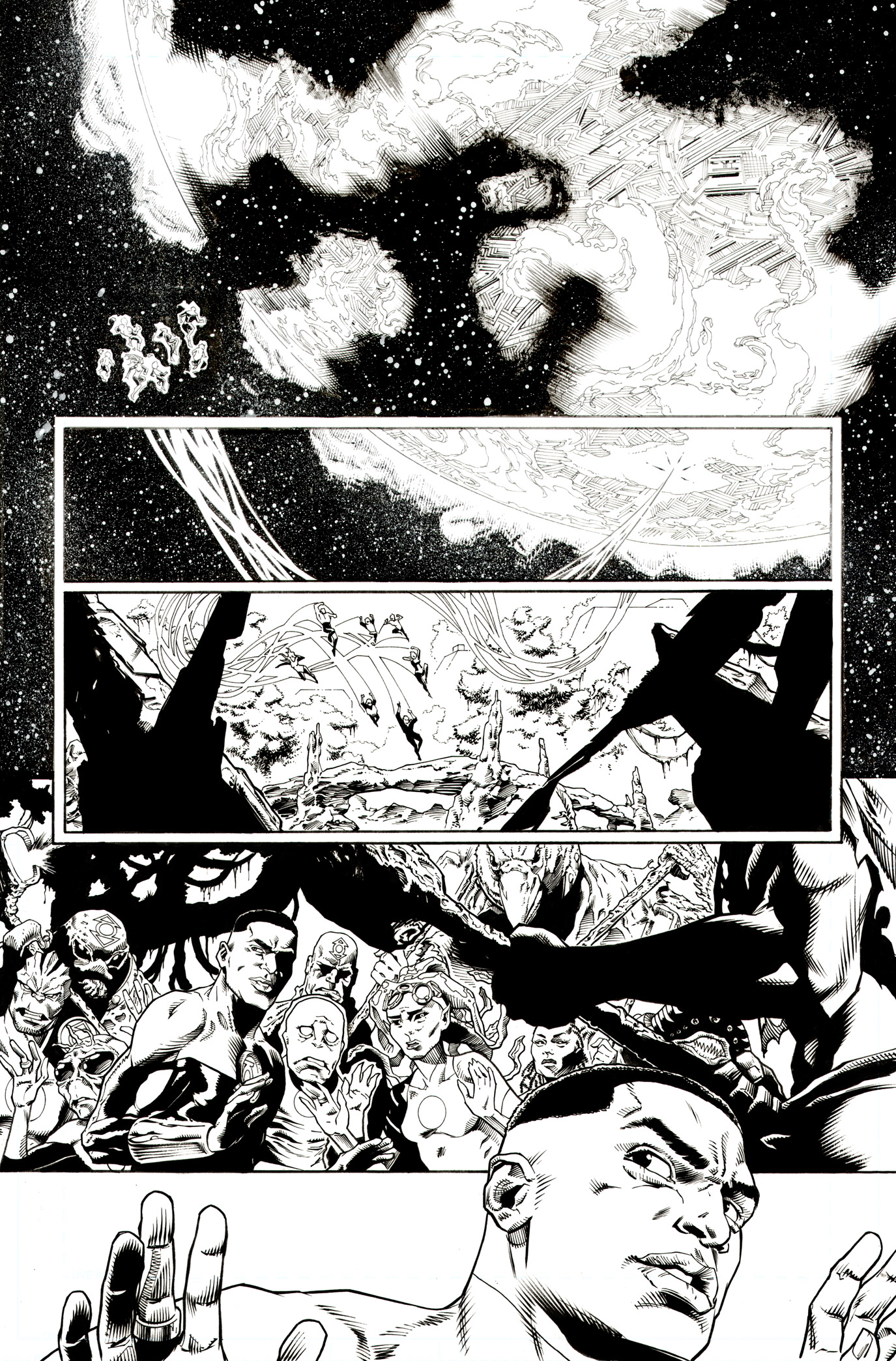 Green Lantern inks over Brad Walker