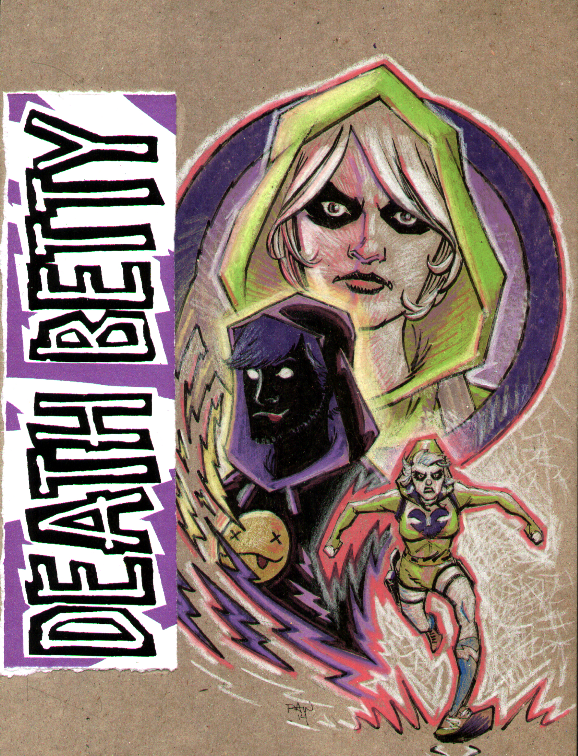 Death Betty the Pop Goth Princess on Cardboard