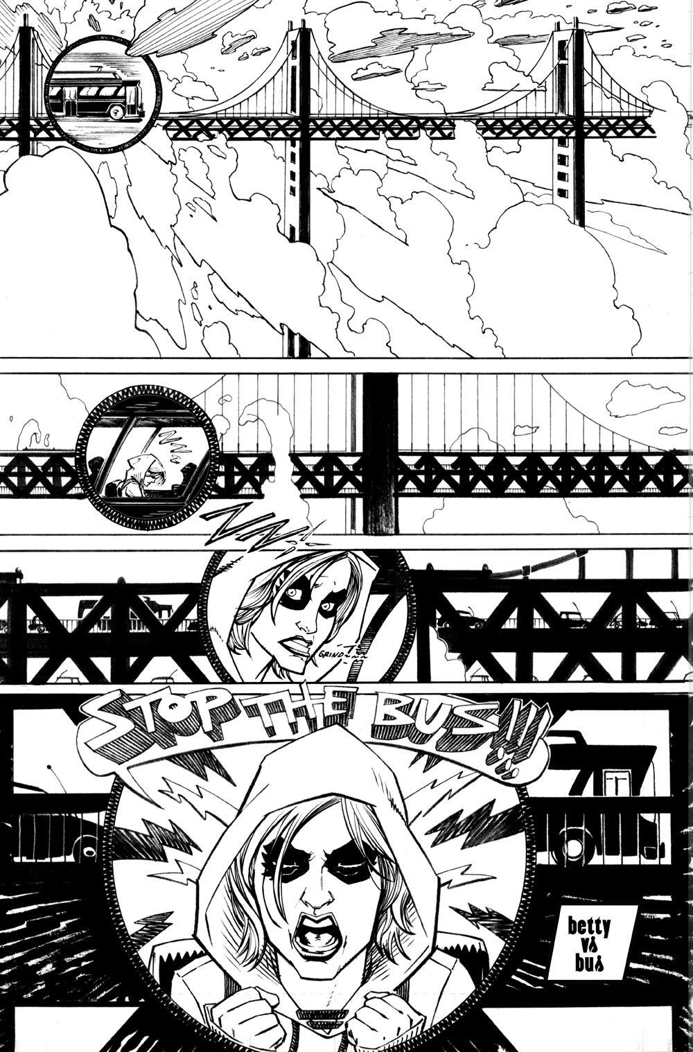 Death Betty 0 page 1 inks and title card