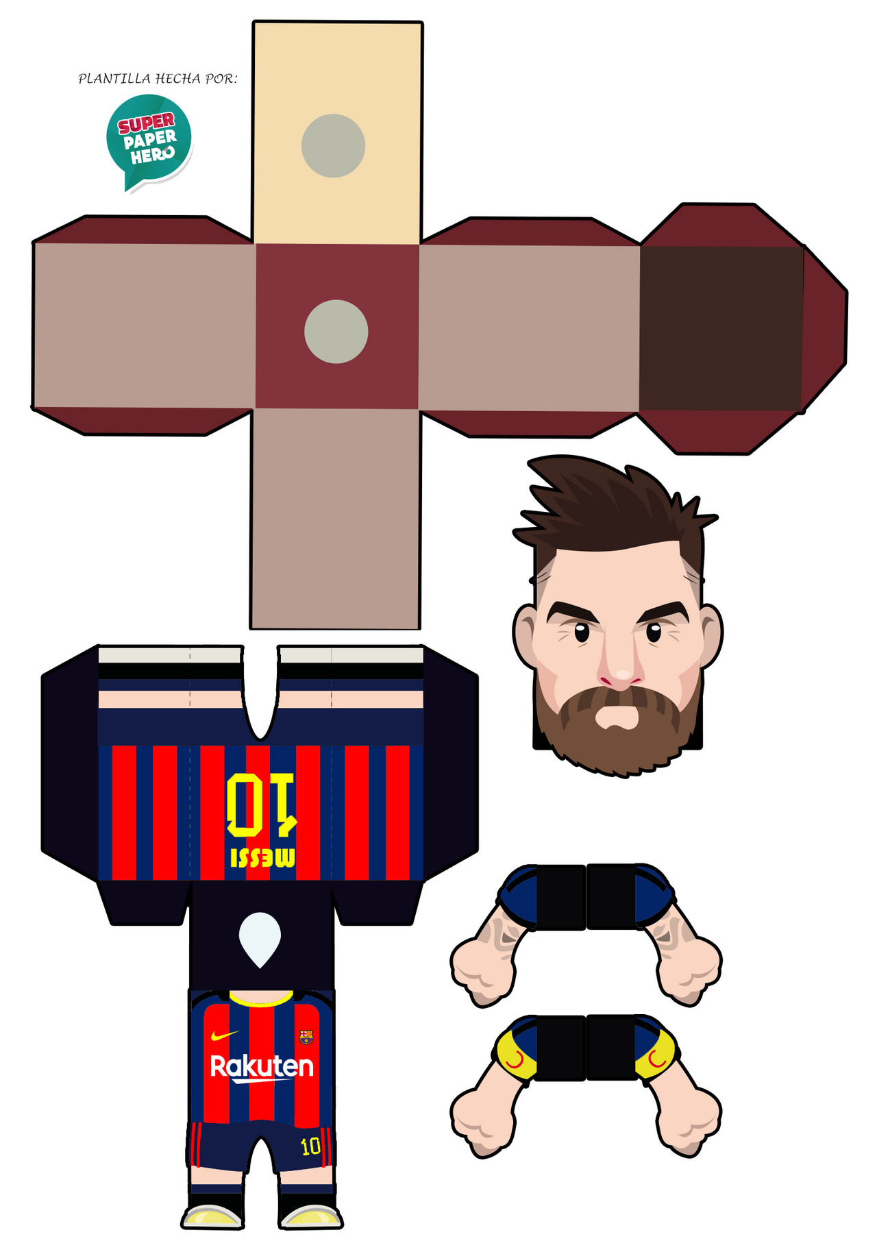 Messi Paper Lionel Messi (Barcelona) Papercraft by jimyenriquez22 on DeviantArt