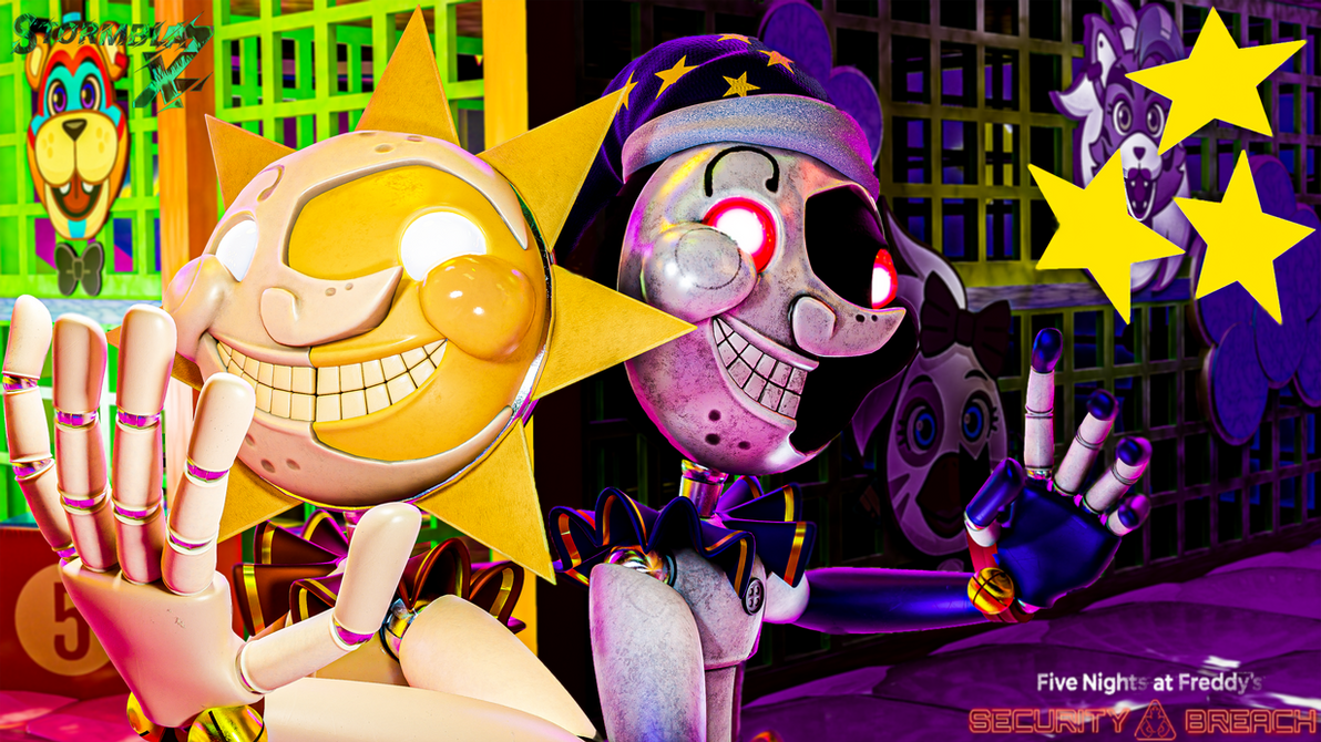 Sun and Moon (FNAF Security Breach/Blender) by StormBlaZX on DeviantArt