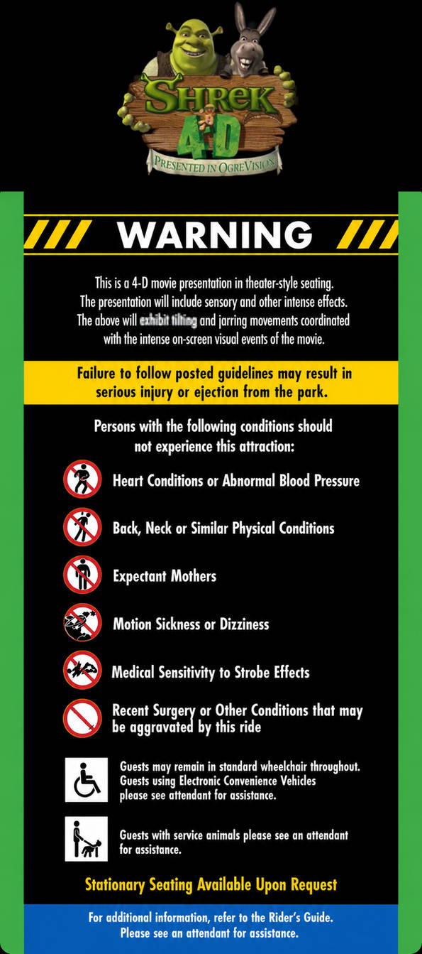 Warning Sign 4d Universal Orlando Shrek 4D Warning Signage by spiritideasDA on DeviantArt