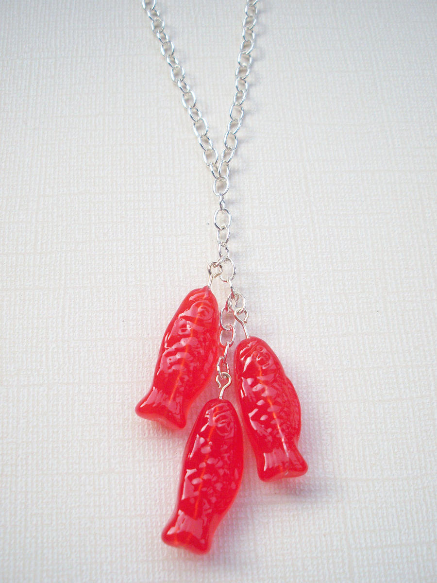 Real Red Candy Fish Necklace