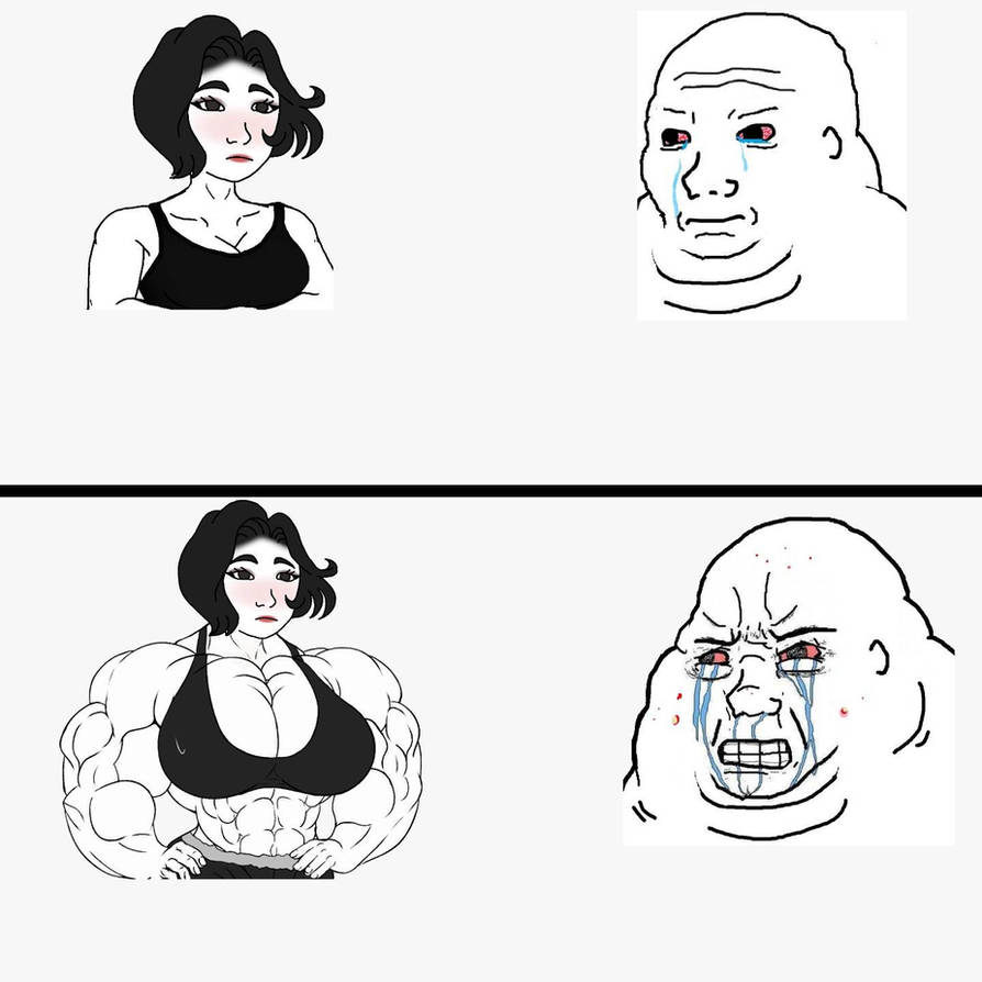 Muscle girl wojak meme template by Caldawsom on DeviantArt