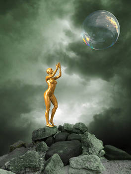 Rocks and golden corpse : bubble version