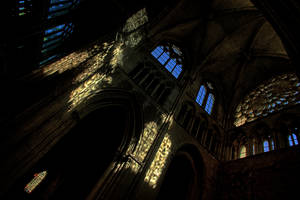 Lace reflections of light in a church